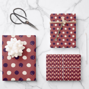 Cute Cozy Modern Playful Polka Dot Wrapping Paper Sheet