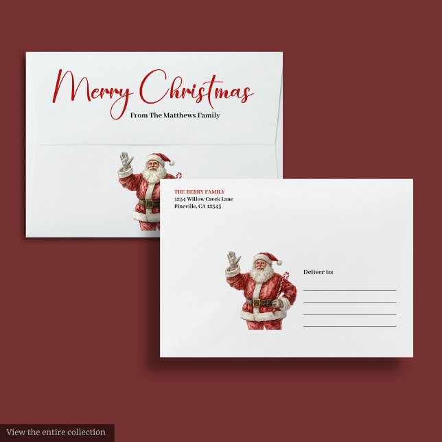 Cute Cozy Santa Claus Kids Festive Merry Christmas Envelope (Cute Santa Claus Kids Festive Merry Christmas Envelope)