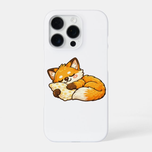 Cute Cozy Sleeping Fox iPhone Case (Back)