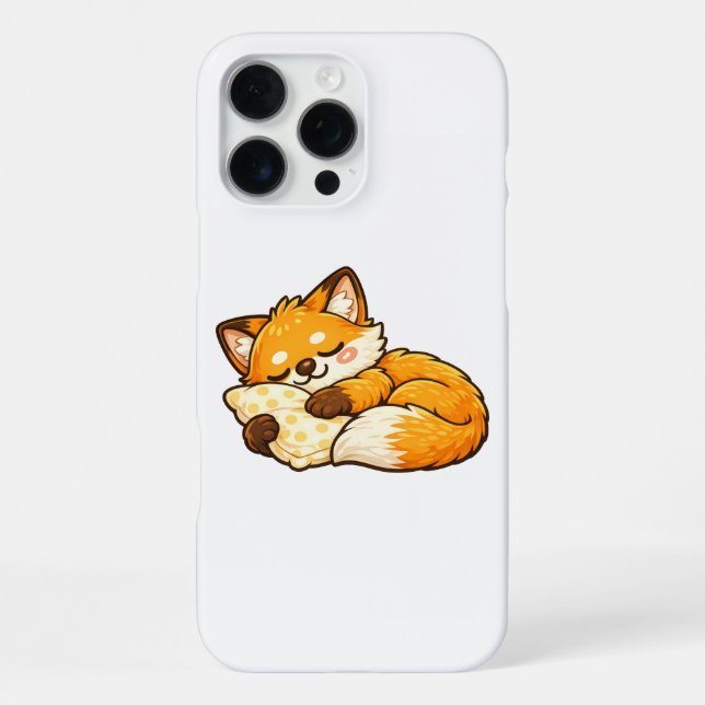 Cute Cozy Sleeping Fox iPhone Case (Back)