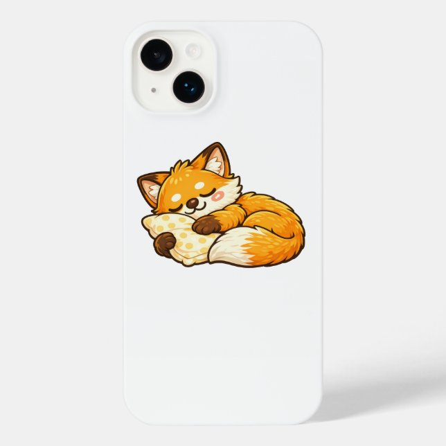 Cute Cozy Sleeping Fox iPhone Case (Back)