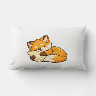 Cute Cozy Sleeping Fox Lumbar Pillow