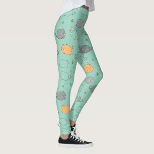 Cute & Cozy Sleepy Cat Dreams Pattern Leggings