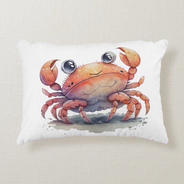 Cute Crab Accent Pillow (Front)