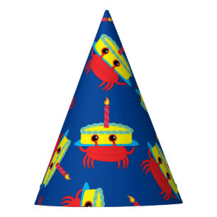 Cute Crab Beach 1st Birthday Party Hat