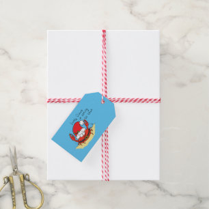 Cute Crab Christmas Funny Holiday Santa Cartoon Gift Tags