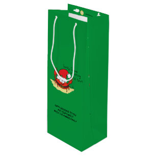 Cute Crab Christmas Funny Holiday Santa Cartoon Wine Gift Bag