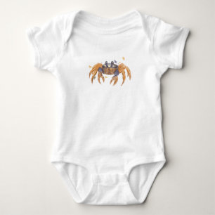 Cute crab drawing baby bodysuit