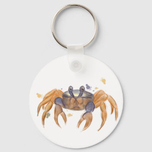 Cute crab drawing keychain
