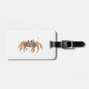 Cute crab drawing luggage tag