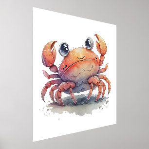 Cute Crab Foil Print