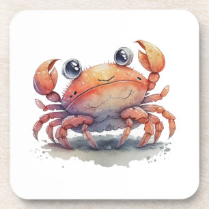 Cute Crab Hard Plastic Coaster
