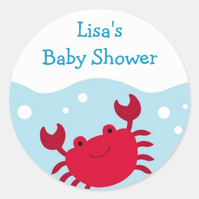 Cute Crab Ocean Bubbles Envelope Seals Stickers (Front)