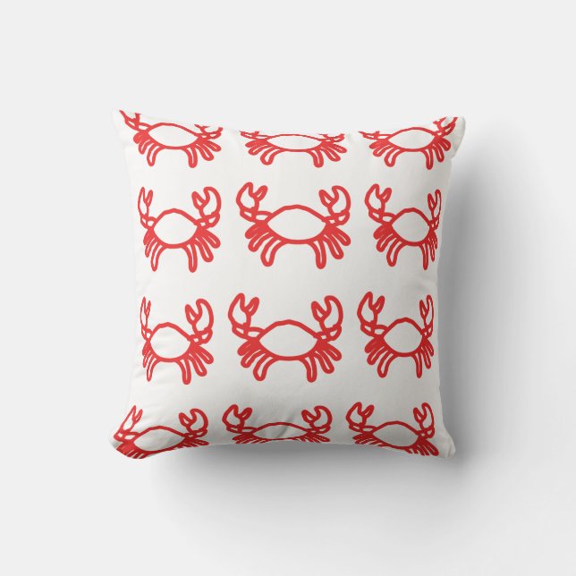 Cute Crab Pattern Throw Pillow (Front)