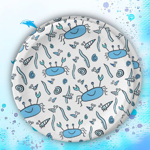 Cute Crab Sea Animals Boy Happy Birthday Paper Pl Plate