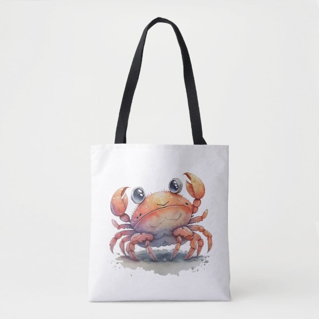Cute Crab Shoulder Tote Bag (Front)