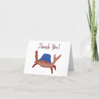 Cute Crab Wearing a Beach Hat Thank You Card