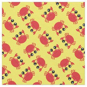 Cute Crabs Kids Beach Animals Fabric