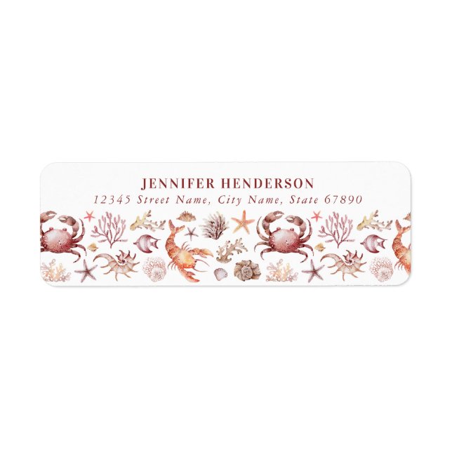 Cute Crabs Return Address Labels (Front)