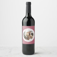 Cute Cranberry Red Plaid Custom Photo Christmas