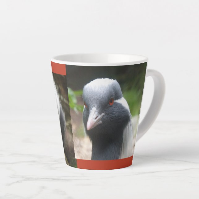 Cute Crane Close Up Latte Mug (Right Angle)