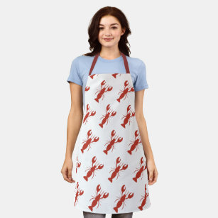 Cute Crawfish Boil Lobster Cookout Red Pattern Apron
