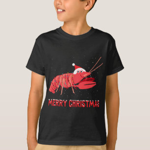 Cute crawfish Christmas Tree Lights T-Shirt