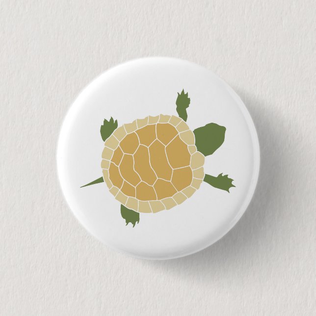 Cute Crawling Little Turtle Tortoise 1 Inch Round Button (Front)