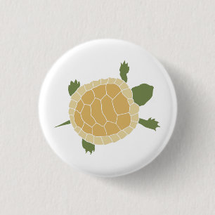 Cute Crawling Little Turtle Tortoise 1 Inch Round Button