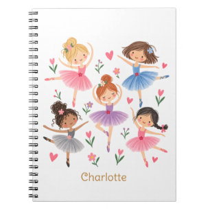 Cute Crayon Ballerina Friends Notebook