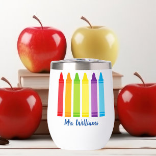 Cute Crayon Elementary School Teacher Personalized