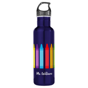 Cute Crayon Elementary Teacher Personalized 710 Ml Water Bottle