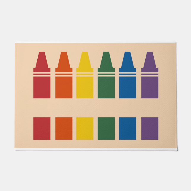 Cute Crayons Doormat, Back To School Gift Doormat (Front)