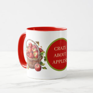 Cute crazy apple add text  mug