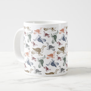 Cute Crazy Bird Pattern - Bird Watcher's Funny Large Coffee Mug