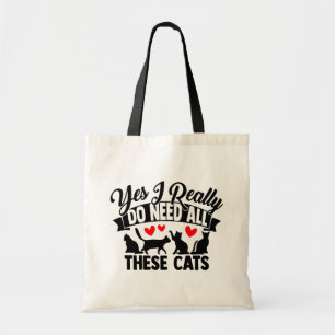 Cute Crazy Cat Lady Funny Kitty Kitten Mom Dad Tote Bag