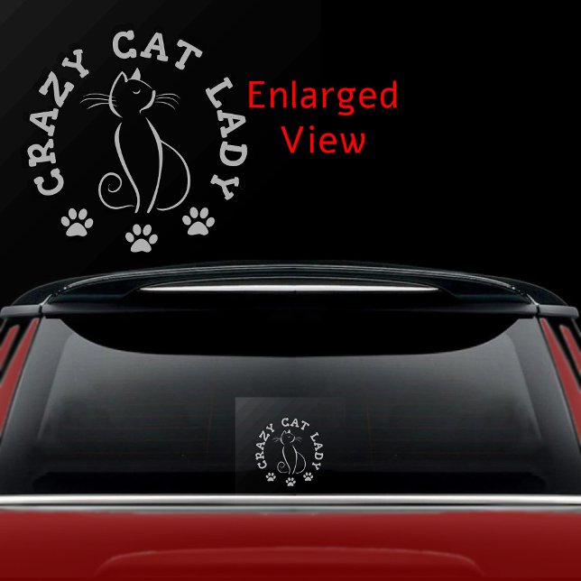 Cute Crazy Cat Lady  Window Cling (Creator Uploaded)