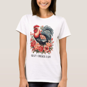 Cute crazy chicken lady add text  T-Shirt