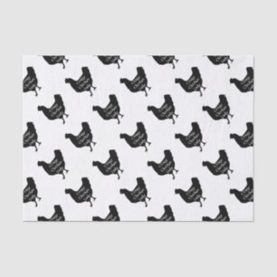 Cute Crazy Chicken Lady Chicken Silhouette Tissue Paper