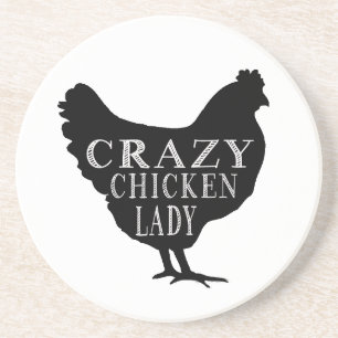 Cute Crazy Chicken Lady Coaster