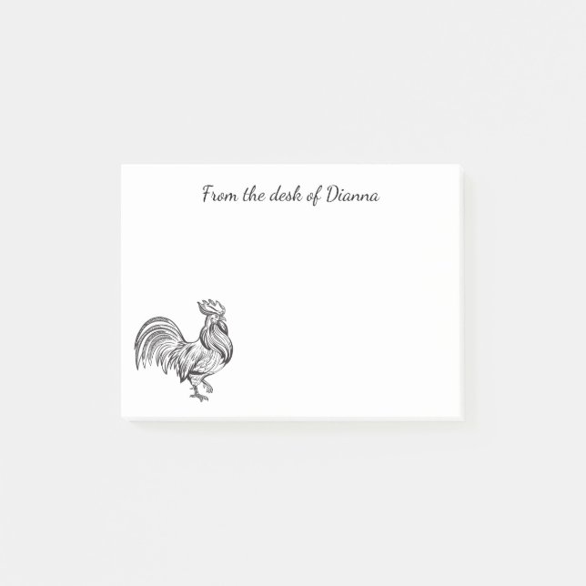 Cute Crazy Chicken Lady Farm Farmer Rooster Post-it Notes (Front)