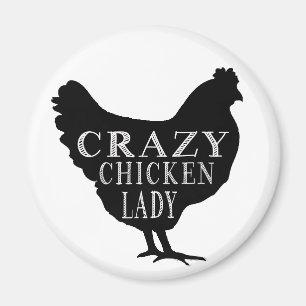 Cute Crazy Chicken Lady Magnet