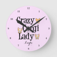 Cute Crazy Corgi Lady Personalized Pink