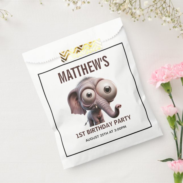 Cute Crazy elephant Farm Theme 1st Birthday Favour Bag (Sealed)