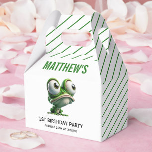 Cute Crazy Frog Farm Theme 1st Birthday Favor Box