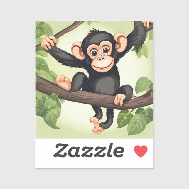 Cute Crazy Funny Chimpanzee Cartoon (Sheet)