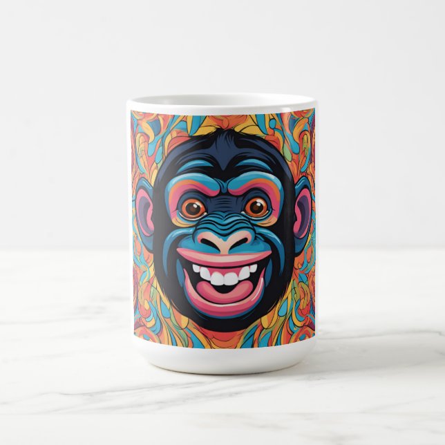 Cute Crazy Funny Chimpanzee Coffee Mug (Center)