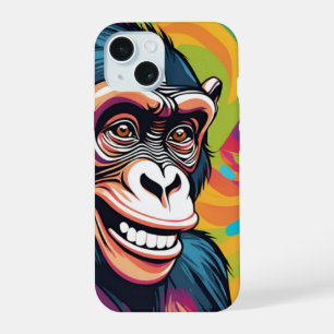 Cute Crazy Funny Chimpanzee  iPhone 15 Case