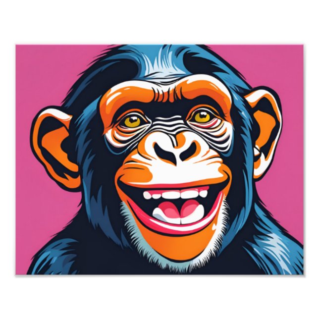 Cute Crazy Funny Chimpanzee  Photo Print (Front)