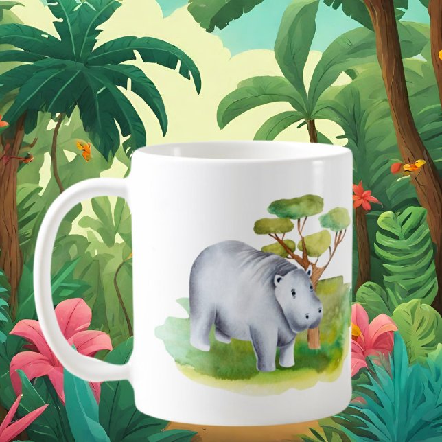 cute crazy hippo lady add text  coffee mug (Creator Uploaded)